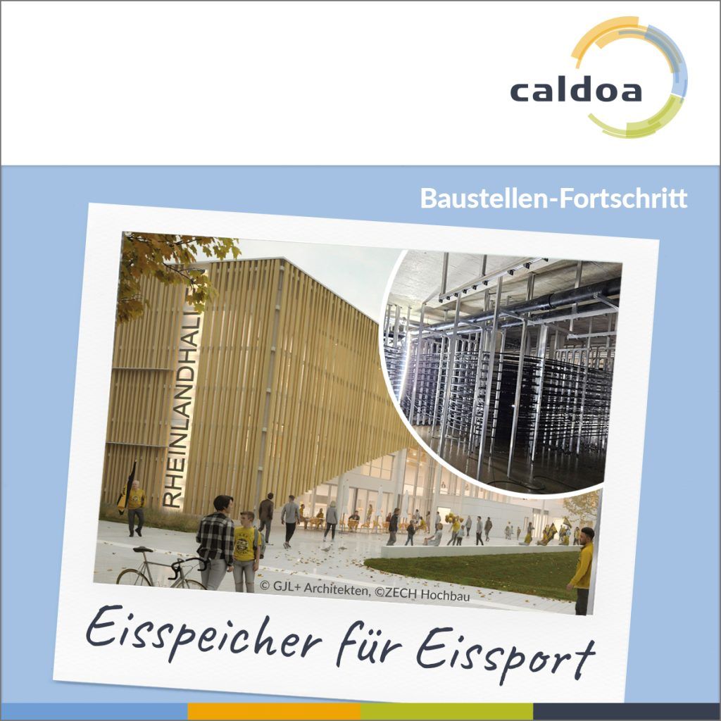 Eisspeicher für die neue Eissporthalle der Rheinlandhallen in Krefeld während der Bauphase